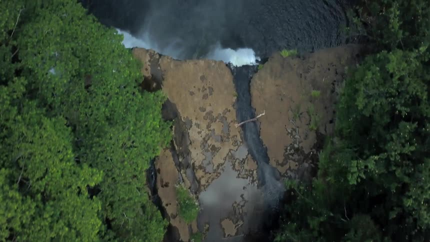 Aerial view of a waterfall