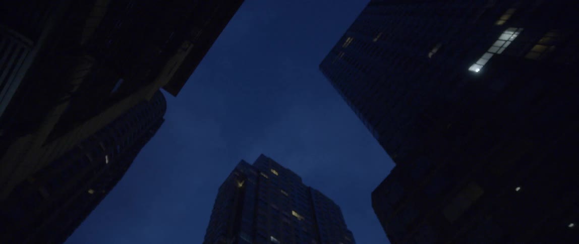 City buildings at dusk
