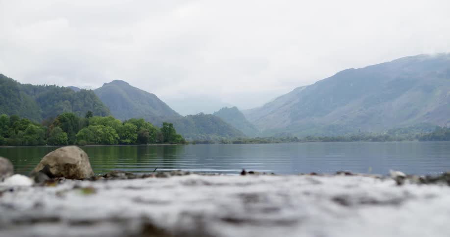 Water bubbling at the edge of a lake