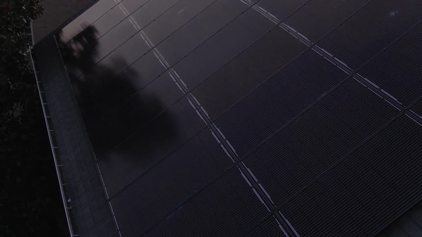 The sun is setting on this home with solar panels