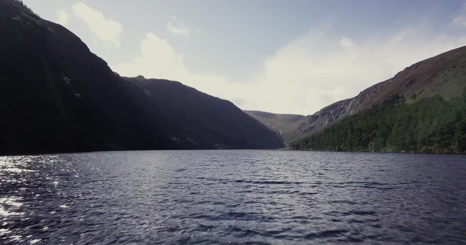 Water ripples on a mountain lake