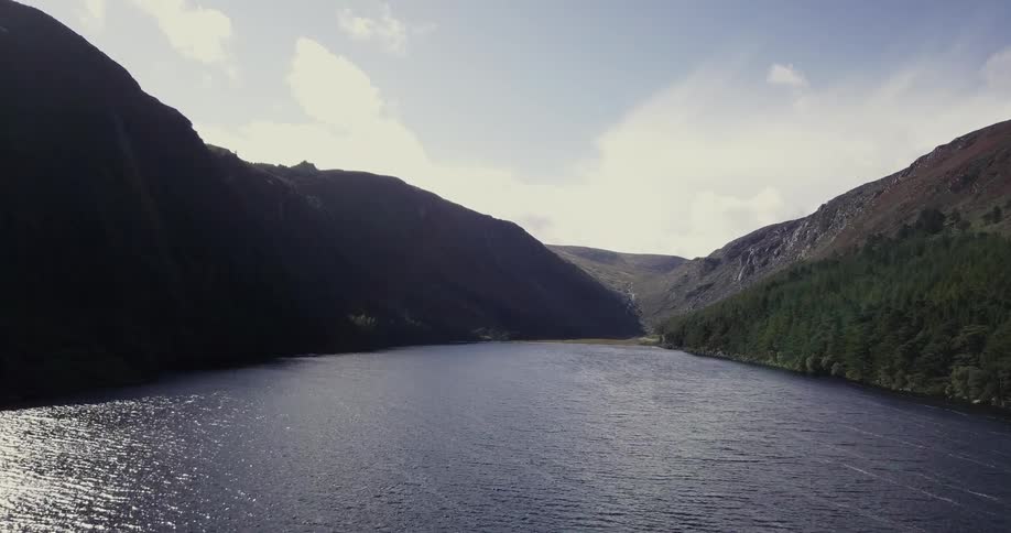 Water ripples on a mountain lake