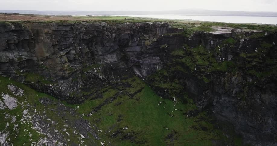 View of  large cliff near a large body of water