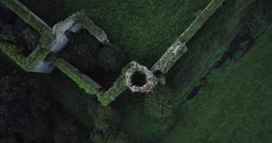 Zooming in on an old stone wall