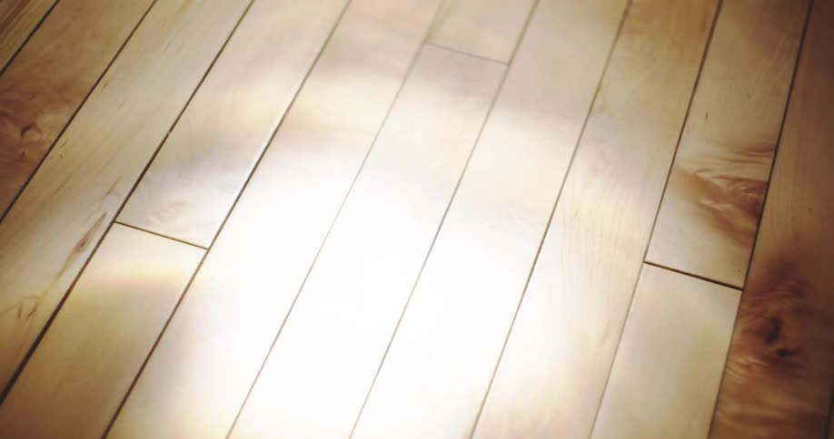Ethereal sunlight with a rainbow reflection dances across a beautiful hardwood floor