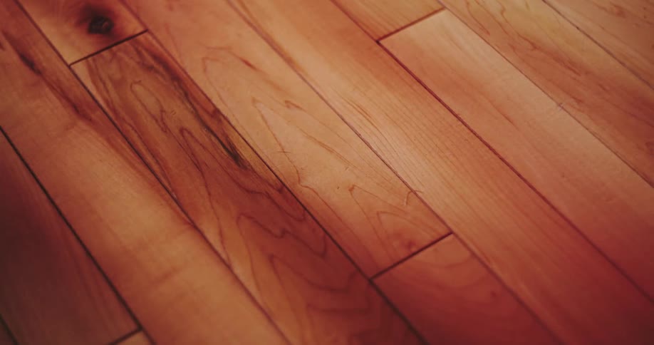 Shifting light and shadow move across a light-colored hardwood floor in a dramatic time-lapse