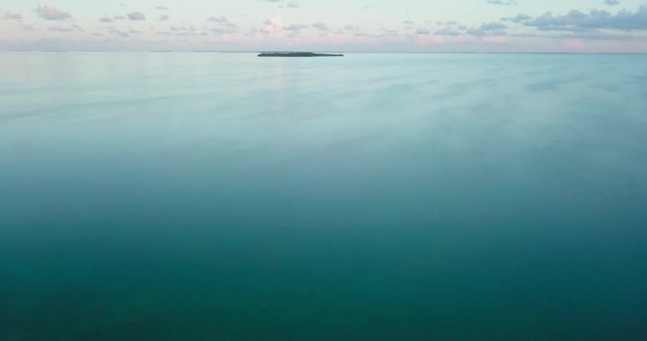 An island is shown in the ocean