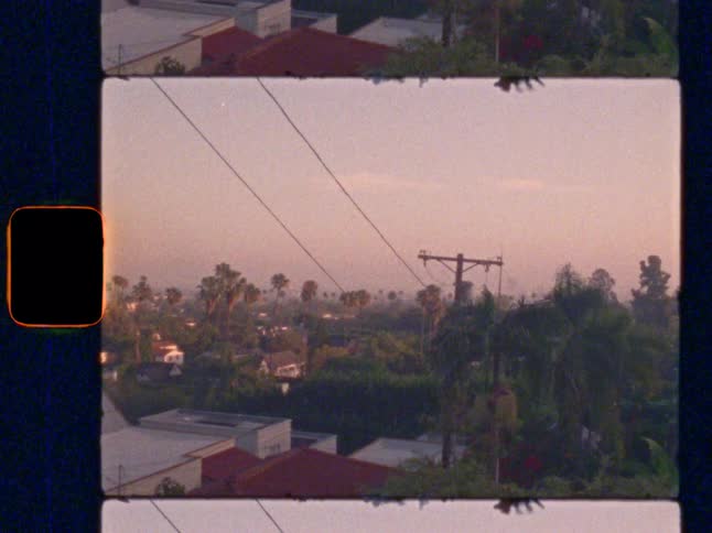 Nostalgic Super 8 shot of the sprawling Hollywood landscape