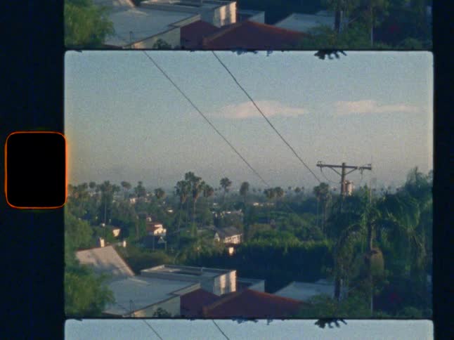 Super 8 shot of the sprawling Hollywood landscape