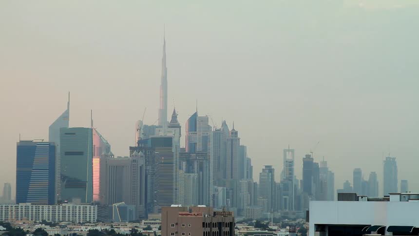 The city is full of tall buildings close together