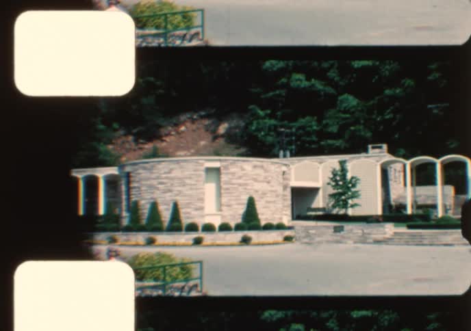 Vintage 1960s footage captures scenes of the Christus Gardens religious visitor attraction in Gatlinburg, Tennessee
