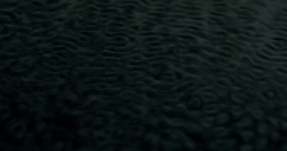 Abstract macro shot of a black liquid surface creating intricate wave patterns from sound vibrations