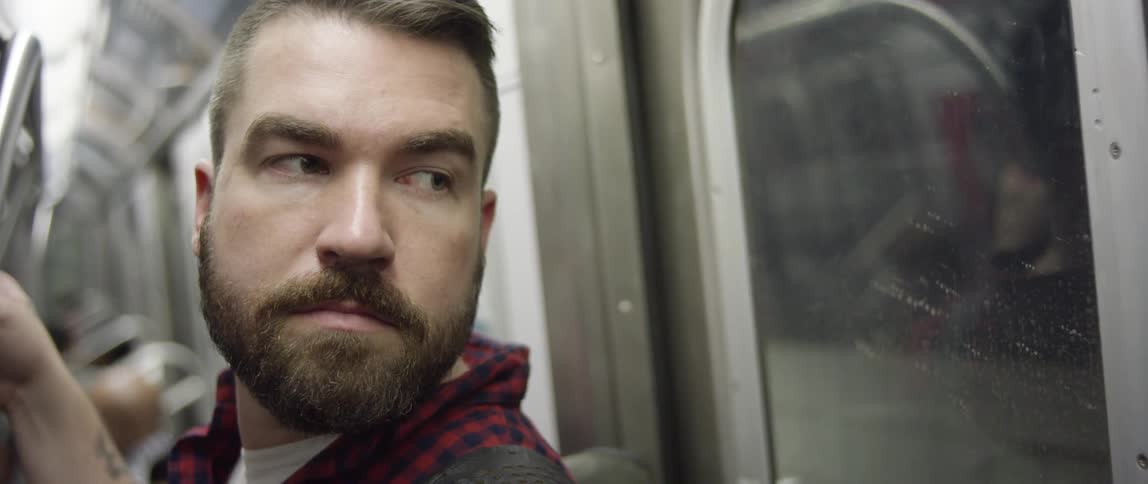 Man riding the subway