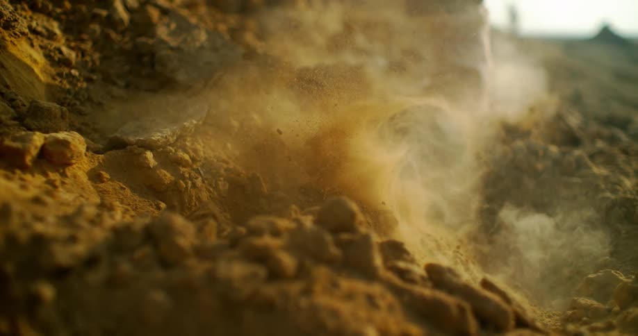 Person running through thick dirt