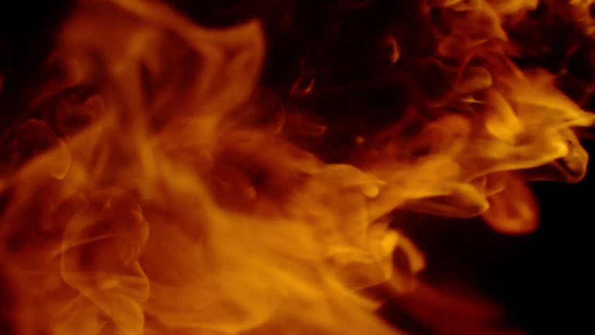 The flame slowly fills the black area