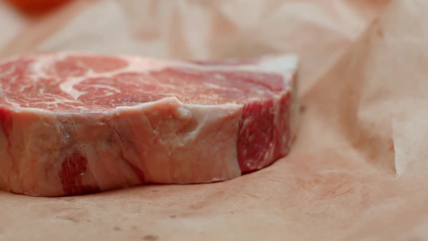 Close up of a thick piece of steak