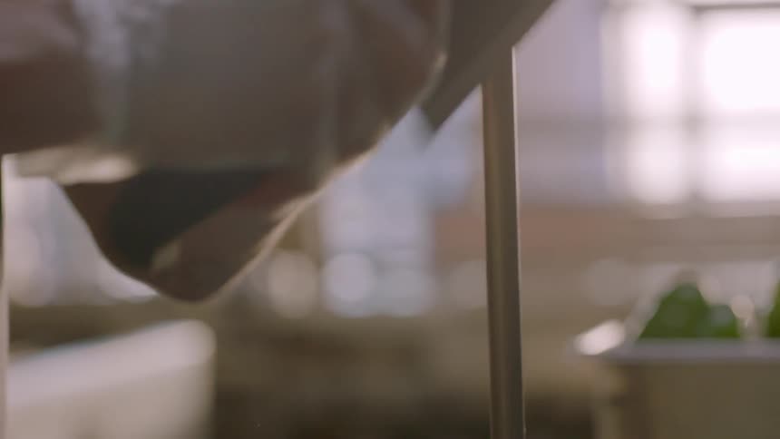 A man is sharpening a knife
