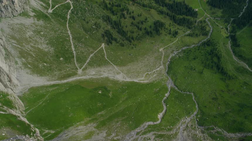 Around the mountain are green pastures