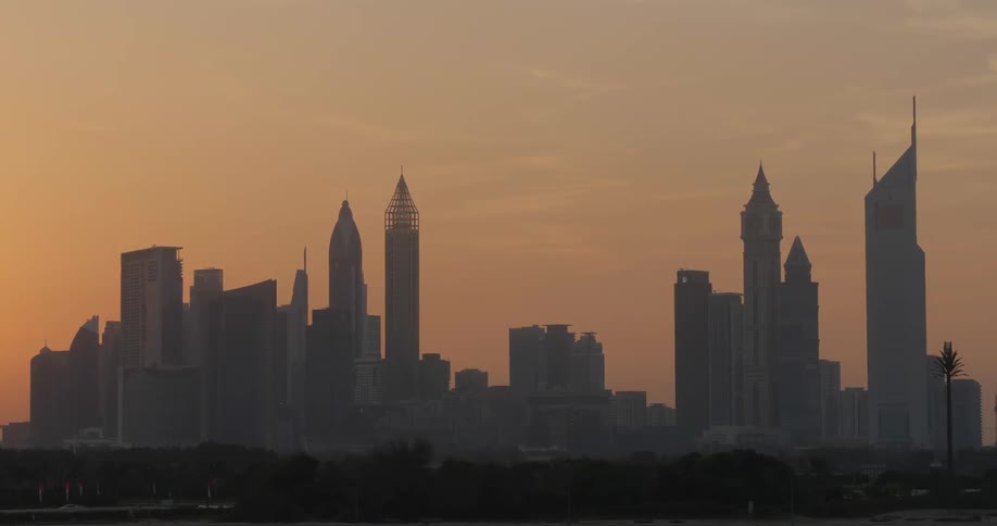 Tall buildings line the city ahead