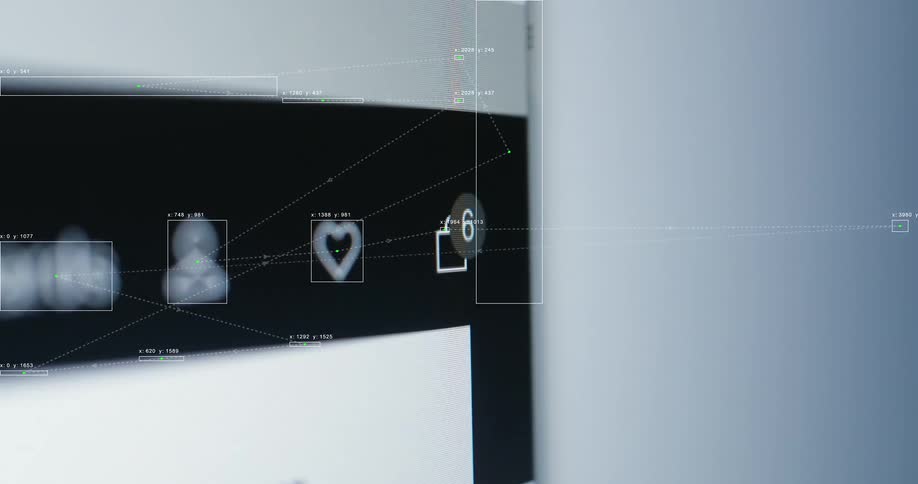 AI object recognition software analyzes and tracks items being added to a shopping cart icon on a computer screen