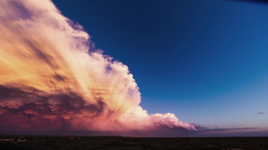 Huge clouds forming and flowing in the sky