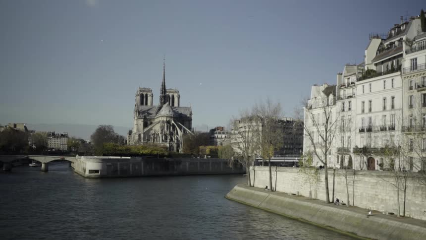 A city near a body of water on a clear day
