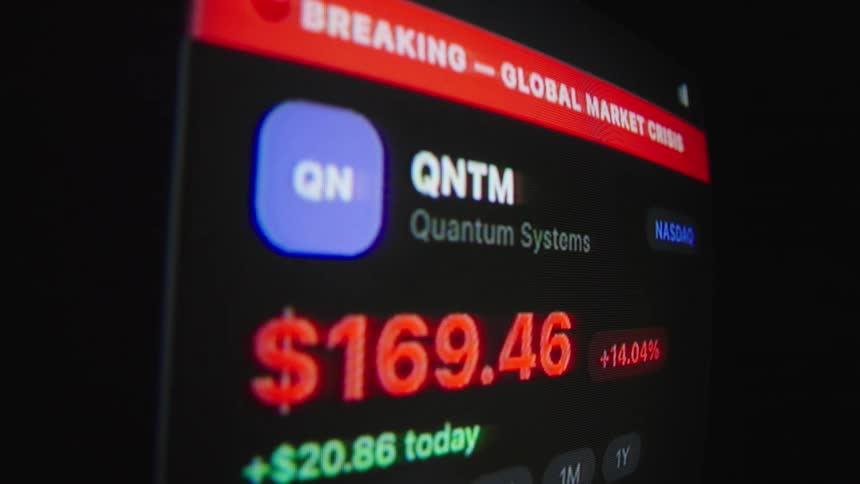 A volatile stock on a trading app rises dramatically until a 'Global Market Crisis' alert appears, causing the price to crash and the market to close