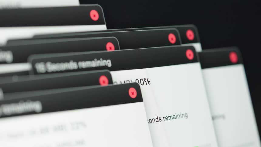 A fast-paced sequence of multiple file copy progress windows shows massive amounts of data being transferred on a computer
