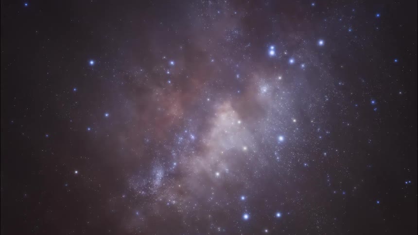 A stunning time-lapse of the colorful Milky Way galaxy moving across the night sky over a mountain silhouette as clouds roll in