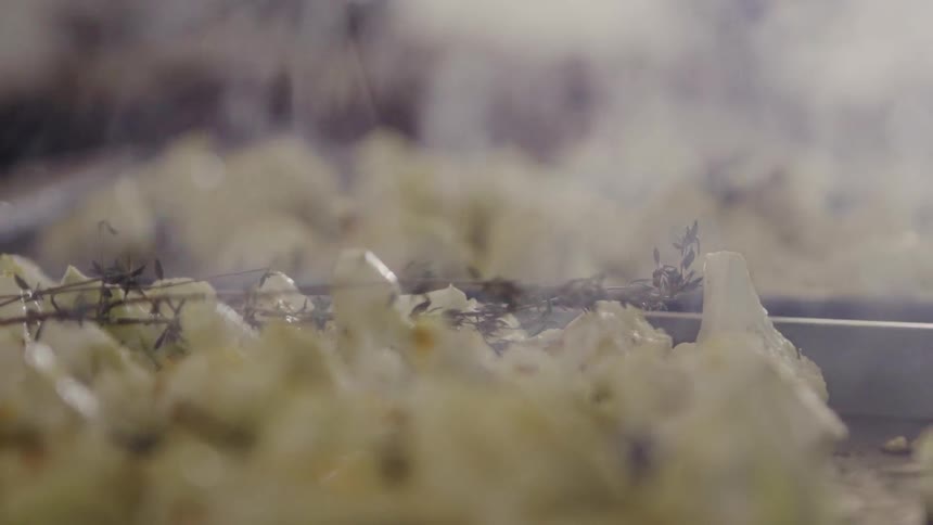 Close up of steaming food