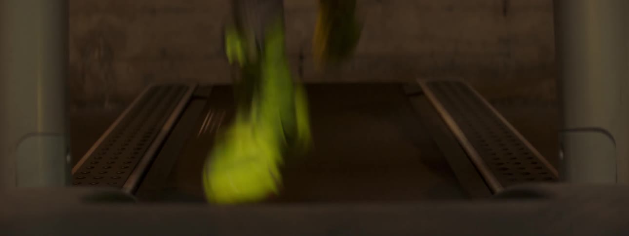 A person is running on a treadmill