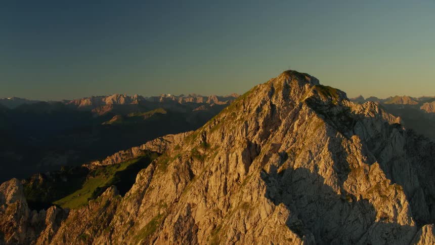 Jagged mountains on a clear day