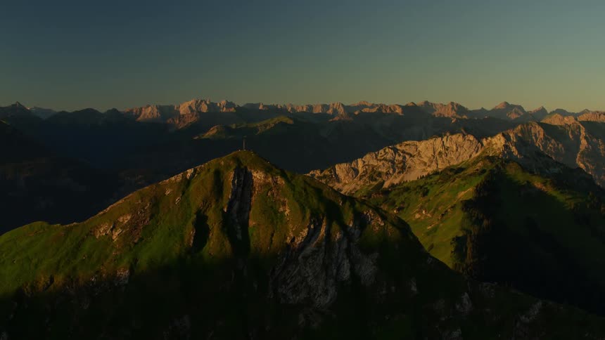 Green mountains on a clear day