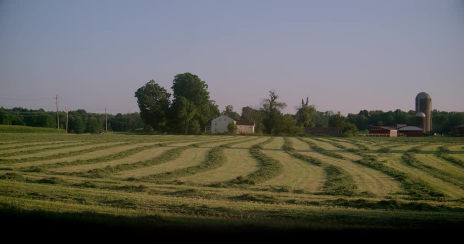 The farm has cars driving past