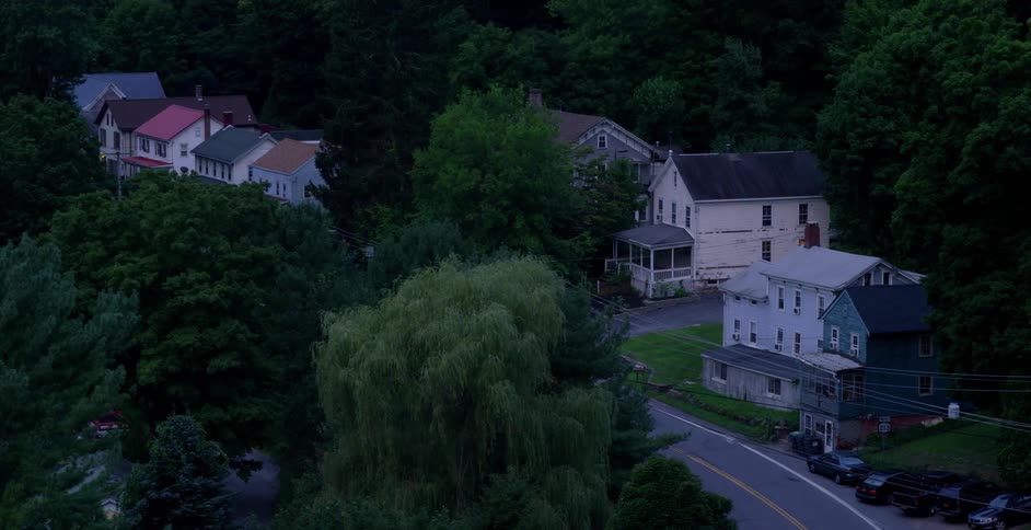 Small town area as seen from high