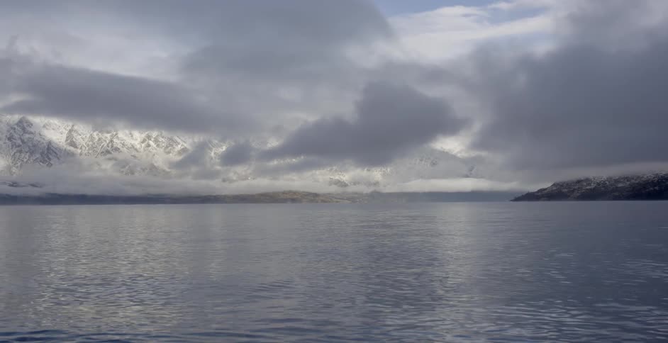 Water rippling on a very cloudy day