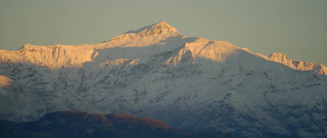Mountains are covered with snow