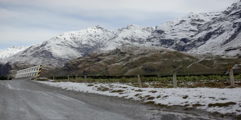 Snow covers mountains in the wilderness