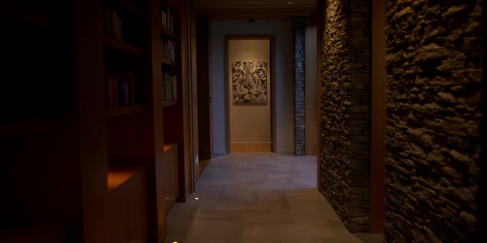 A dimly lit hallway with nothing in it