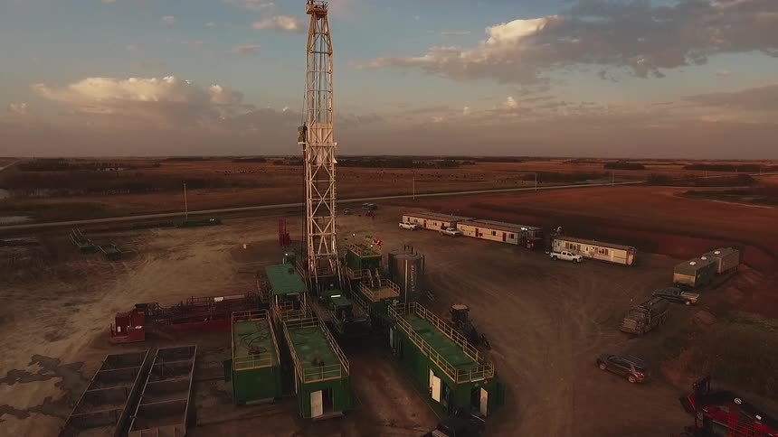 The work site is clear at sunset