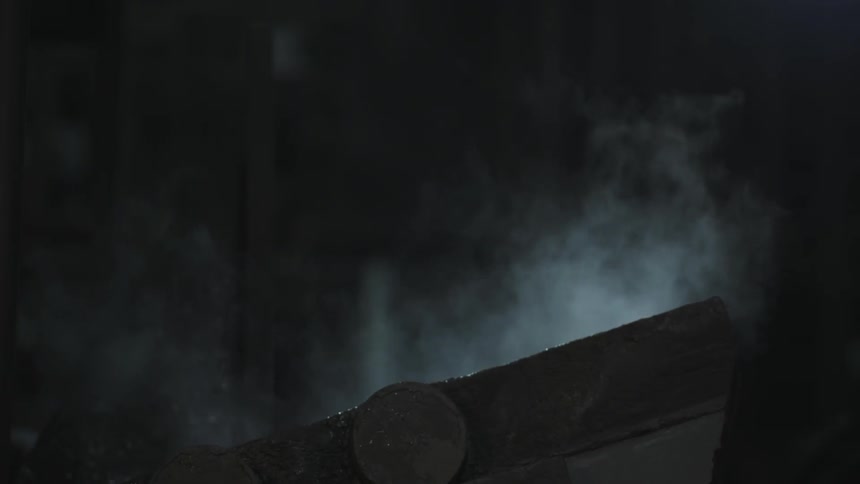 Smoke is rising at night