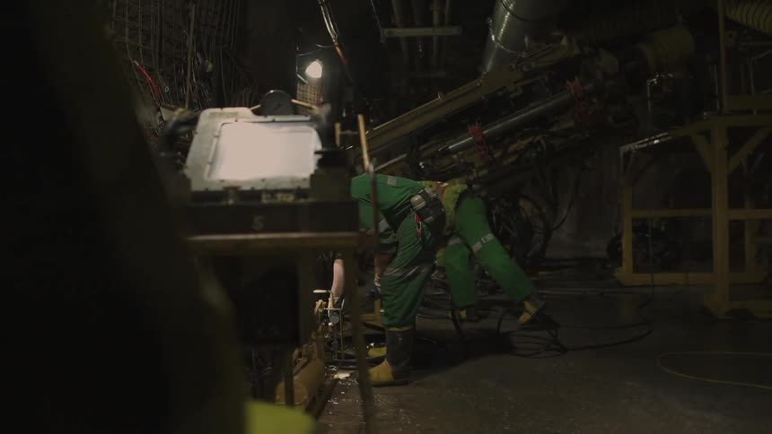 People are working in the tunnel