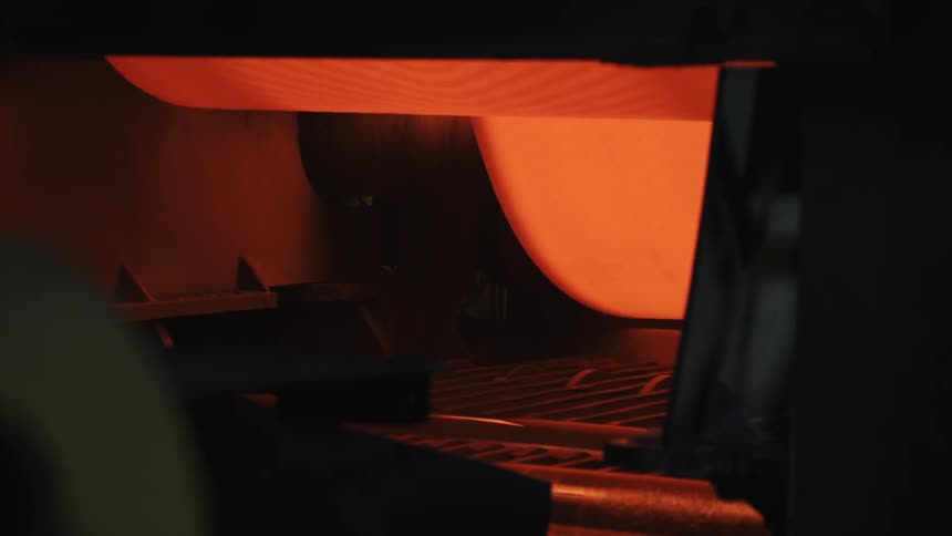 Sparks fly from a piece of machinery