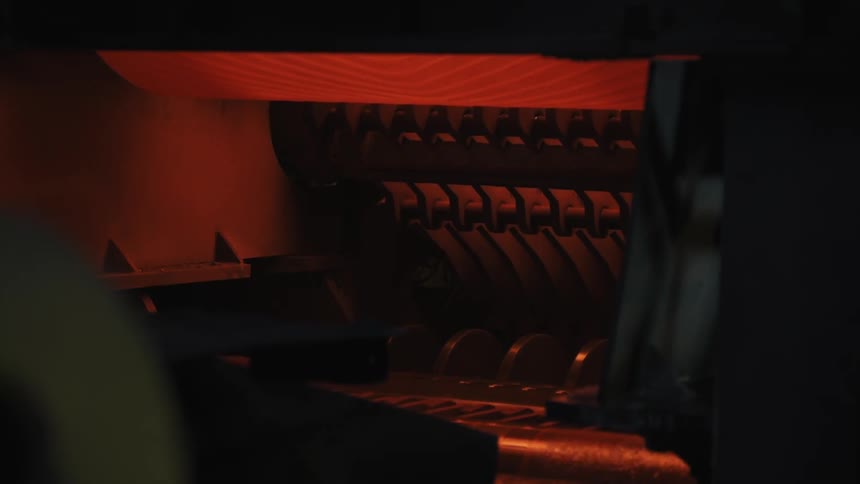 Piece of machinery with a red glowing light