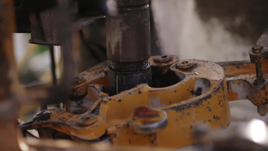 A piece of machinery is operated