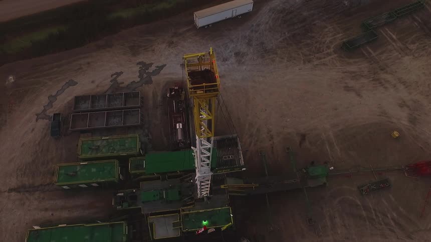 Aerial view of an oil rig