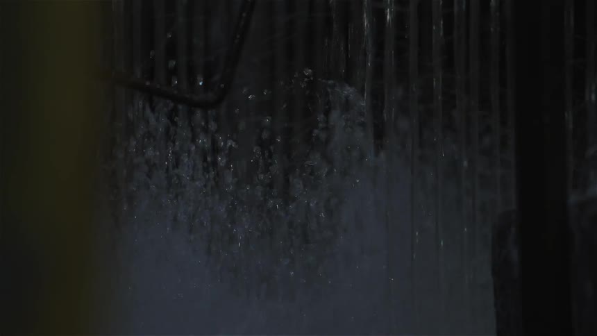 Streams of water splashing down