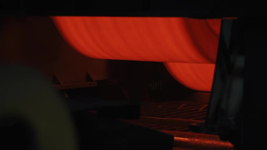 The ribbons on this machine are red hot and turning