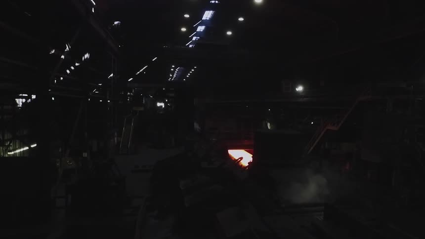 A dark workshop at night
