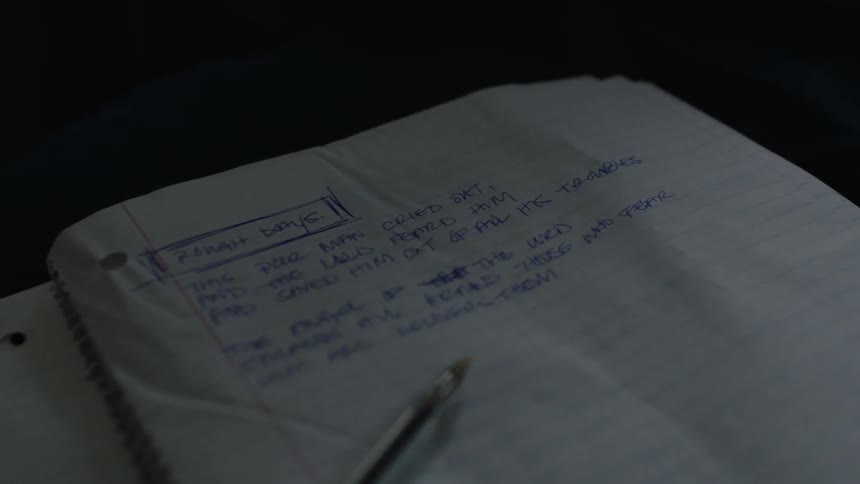The book has some writing with blue ink inside
